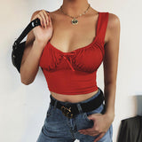 X00545S Sleeveless Sexy Backless Lace Up Summer Crop Tops Vest Bustier Camisole Top Fashion Mini Tanks Solid Underwear