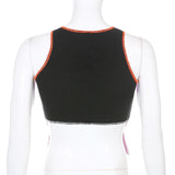 X00526M Hot style bright line tie hollow-out sexy slim body crop navel vest female