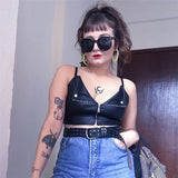 New Design Hot sell New Style Leather Polyester Tops Sexy Fashion Vest For Women