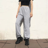 X00991M Sport jogging slacks Fashion solid color women's pants casual stacked pants in stock