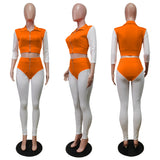 Hot style ladies two-piece set+European and American fashion sexy Mosaic color pit cool suit