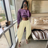 X00574L Phoenix Hot style leg straps women pants+Fashion home leisure joker simple personality fashion+95% cotton