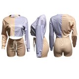 X00668M Phoenix Fashionable sport suit 2021 Autumn Splicing color long sleeve two-piece set