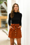 Hot selling casual plain belt skirts women