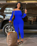 Phoenix Sexy jumpsuit with monochrome tight tank top and pleated pants long sleeve jumpsuit