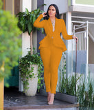 2021 Autumn winter Fashion flounces air layer business uniform casual suit woman