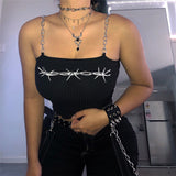 X00321M New sexy chain strap vest top with undercoat fashion casual street top Young fashionable women