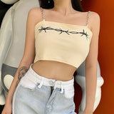 X00321M New sexy chain strap vest top with undercoat fashion casual street top Young fashionable women