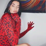 X30034S Amazon's new leopard print sexy bodysuit with gloves and sleeves for women's spring/summer 2021