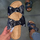 2021 Fashion New Style Lady Beach Shoes Sandalias Bandanna Women Bandana Slides Bandana Slippers