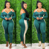 Sexy necktie slim zipper splice pantaloon ladies pencil pants long sleeve jumpsuit sexy casual bodycon