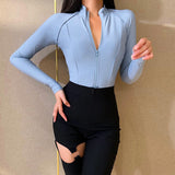 women fashion playsuit hot sale neon rompers female elastic skinny bodysuits