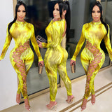 sexy casual bodycon 2020 autumn winter new fashion slim and sexy club Hollowed-out lace-up women's jumpsuit