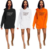 2020 Autumn alphabet hoodie dresses hoodie and fleece dresses