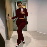 X00887S Phoenix 2021 autumn/winter hot style pleated pants slimming jacket hoodie frame thicker two-piece set