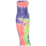 floor price Hot-selling tie-dye dresses for summer 2021 the new sexy sleeveless strapless