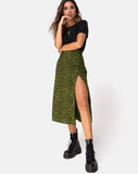 2019 Hot Sale Fashion Sexy Slit Leopard Print Midi High Waist Skirt for Women