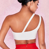 X01921C Sexy Hollow Out Camisole Bandage Tube Top Womens Single Shoulder Vest 2021 Sexy Beach vacation Club Party Wear Top