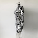 Phoenix Fashion sexy print long sleeve dress+Personalised striped half-high-necked long-sleeved dress