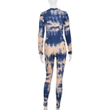 New arrival hot sale women jumpsuits+ hot tie-dye women jumpsuits+Printed zipper long autumn wear