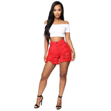 X00213M hot style summer 2021 women sexy cut-out button denim shorts ripped hollowed-out jeans