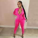 Phoenix Long sleeve finger zipper women jumpsuit winter