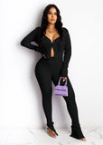 X00793M Phoenix Autumn/winter 2021 tight suit Fashion trouser leg split with long sleeve button two-piece set