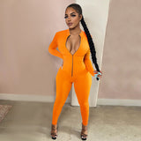 Phoenix Long sleeve finger zipper women jumpsuit winter