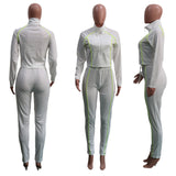 X00677M Phoenix wholesale sport suit two pieces Casual zipper collar slim fitting trousers two-piece set