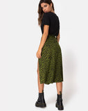 2019 Hot Sale Fashion Sexy Slit Leopard Print Midi High Waist Skirt for Women