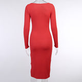 Phoenix Fashion sexy print long sleeve dress+Sexy high slit knit thread long sleeve skirt