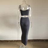 X00487L Phoenix Hot style women sexy two-piece sets+Sexy halter top and skirt with hip wrap