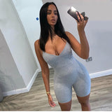 2020 hot sale women jumpsuit Fashionable sexy tight v-neck bodysuit