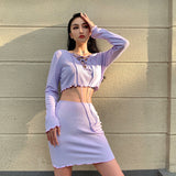 X00412M Sexy suit 2021 Autumn new style button long sleeve upper dress and buttocks