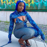 X01075M 2021 autumn/winter women's high-necked long-sleeve tops and Sexy V-neck dress Hot style two pieces set in stock