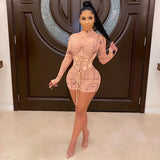 Letter Print Bandage Bodycon Rompers Women 2020 New Fashion Streetwear Shaped Waist Slim Party Clubwear Sexy Playsuits