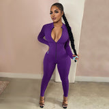 Phoenix Long sleeve finger zipper women jumpsuit winter