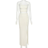 X00457V The fall 2021 women's dress with a slim tank top and a high waist and hip skirt casual suit