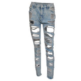 X00763M Phoenix Autumn 2021 new women's casual Plus-size jeans Hot style sexy cut-out button-down denim trousers