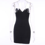 2020 Autumn Fashionable beaded sexy dress with suspenders+The new style is versatile with an open-back dress dress