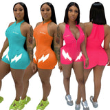 O-neck short sleeve romper women summer fitness bodycon playsuit skinny 2020 fashion streetwear casual