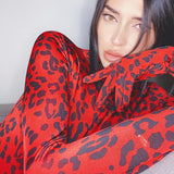 X30034S Amazon's new leopard print sexy bodysuit with gloves and sleeves for women's spring/summer 2021