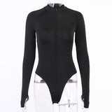 X00689L Fashion new arrival women bodysuit+New slim high waist with long sleeves bodysuits+Solid color one-piece bottom