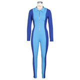 New arrival hot sale women jumpsuits+ Sexy high waist slim contrast color jumpsuit