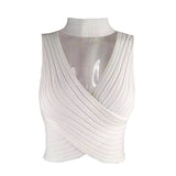 X00402M Sexy leaky top knit vest sleeveless short T-shirt blouse Hot style knit top vest for ladies