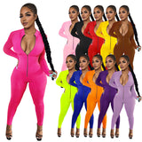 Phoenix Long sleeve finger zipper women jumpsuit winter