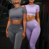 X01120C fitness tracksuit women letter print 2021 fashion 2 piece set skinny sport wear elastic hight playsuit female casual