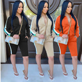 X00423M 2021 women's 2 pieces Sexy casual club suit fashion splicing two-piece set