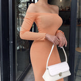 Elegant Off Shoulder Strapless Women Dresses Long Bodycon Casual Spring Party Sexy Dress Vestidos