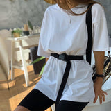 X00187M 2021 hot sale European and American style women's wear new fashion home color loose casual T-shirt short two-piece suit